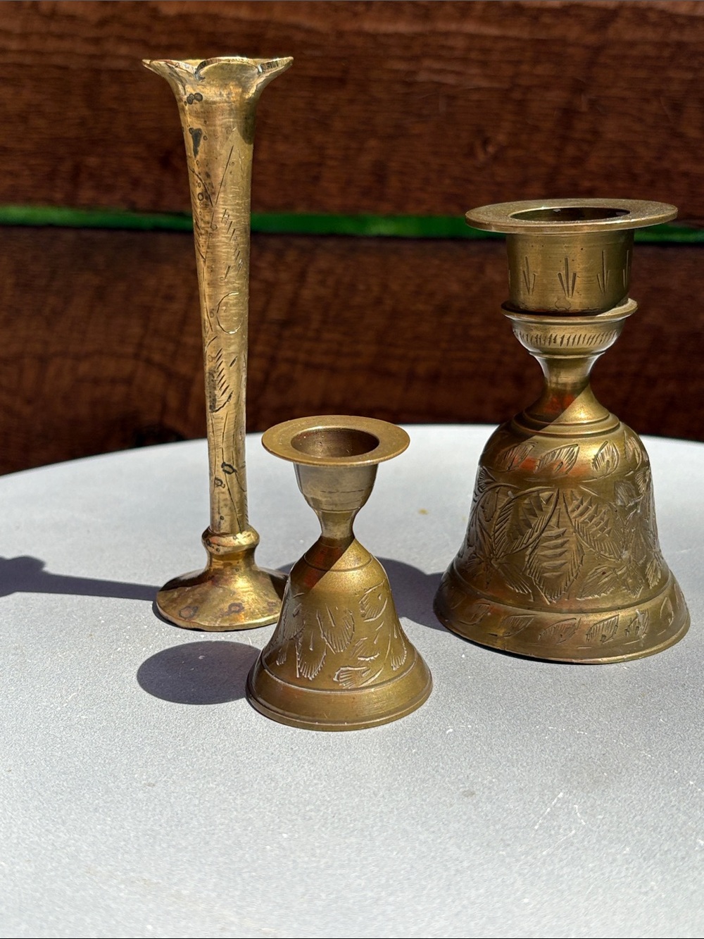 Brass Decorative Candle Holders - Set of 3